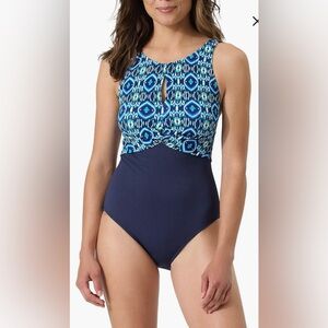 NWOT Tommy Bahama Island Cays Ikat High-Neck One-Piece Swimsuit - Size 8‎